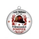 Pendentif Cabochon Argent - mon parrain est un formidable pompier