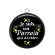 Pendentif Cabochon Argent - parrain qui déchire