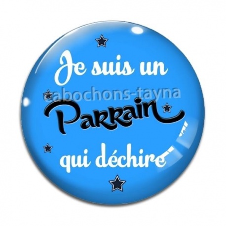 Cabochon Verre - je suis un parrain qui déchire