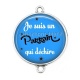 Connecteur Cabochon Argent - je suis un parrain qui déchire