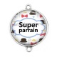 Connecteur Cabochon Argent - super parrain