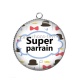 Pendentif Cabochon Argent - super parrain