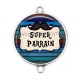 Connecteur Cabochon Argent - super parrain