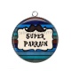 Pendentif Cabochon Argent - super parrain
