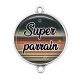 Connecteur Cabochon Argent - super parrain