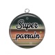 Pendentif Cabochon Argent - super parrain