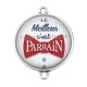 Connecteur Cabochon Argent - le meilleur c'est parrain