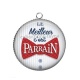 Pendentif Cabochon Argent - le meilleur c'est parrain