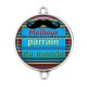 Connecteur Cabochon Argent - meilleur parrain du monde