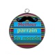 Pendentif Cabochon Argent - meilleur parrain du monde