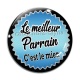 Cabochon Verre - le meilleur parrain c'est le mien