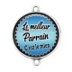 Connecteur Cabochon Argent - le meilleur parrain c'est le mien