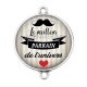 Connecteur Cabochon Argent - meilleur parrain de l'univers