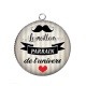 Pendentif Cabochon Argent - meilleur parrain de l'univers