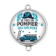 Connecteur Cabochon Argent - je suis un pompier qui déchire