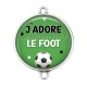 Connecteur Cabochon Argent - j'adore le foot