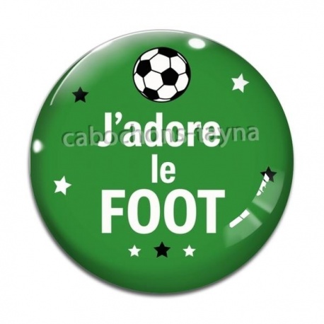 Cabochon Verre - j'adore le foot