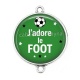 Connecteur Cabochon Argent - j'adore le foot