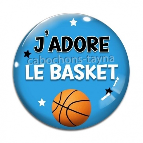 Cabochon Verre - j'adore le basket