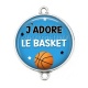 Connecteur Cabochon Argent - j'adore le basket