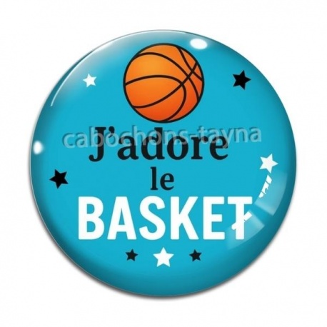 Cabochon Verre - j'adore le basket