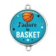 Connecteur Cabochon Argent - j'adore le basket