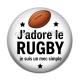 Cabochon Résine - j'adore le rugby je suis un mec simple