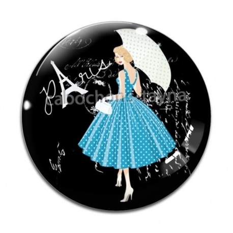 Cabochon Verre - femme de paris