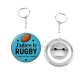 Porte clés décapsuleur - j'adore le rugby je suis un mec simple