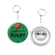 Porte clés décapsuleur - j'adore le rugby je suis un mec simple