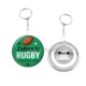 Porte clés décapsuleur -  j'adore le rugby je suis un mec simple