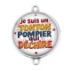 Connecteur Cabochon Argent - je suis un tonton pompier qui déchire