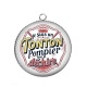 Pendentif Cabochon Argent -  je suis un tonton pompier qui déchire