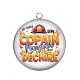 Pendentif Cabochon Argent - je suis un copain pompier qui déchire