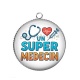 Pendentif Cabochon Argent - un super medecin
