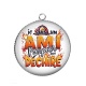 Pendentif Cabochon Argent - je suis un ami pompier qui déchire