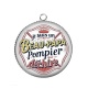 Pendentif Cabochon Argent - je suis un beau papa pompier qui déchire