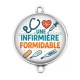 Connecteur Cabochon Argent - une infirmière formidable