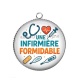 Pendentif Cabochon Argent - une infirmière formidable