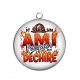 Pendentif Cabochon Argent - je suis un ami pompier qui déchire