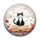 Cabochon Résine - chat coquelicot