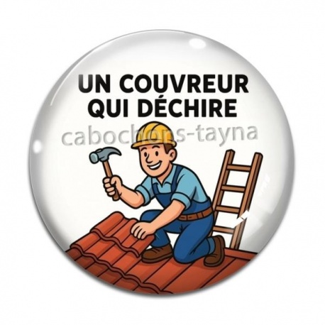 Cabochon Verre - un couvreur qui déchire