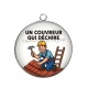 Pendentif Cabochon Argent - un couvreur qui déchire