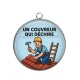 Pendentif Cabochon Argent - un couvreur qui déchire