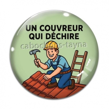 Cabochon Verre - un couvreur qui déchire
