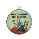Pendentif Cabochon Argent - un couvreur qui déchire