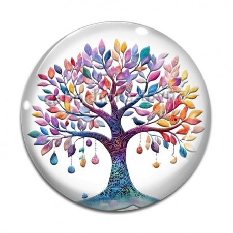 Cabochon Verre - arbre de vie