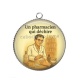 Pendentif Cabochon Argent - un pharmacien qui déchire