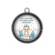 Pendentif Cabochon Argent - une auxiliaire de puériculture qui déchire