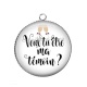 Pendentif Cabochon Argent - veux tu être ma témoin